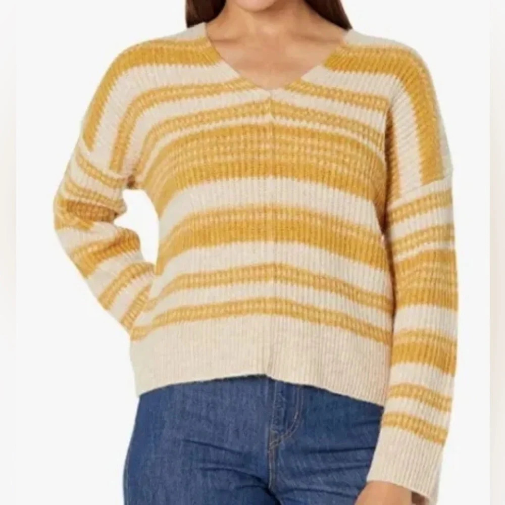 MADEWELL Juniper Space Dyed Stripe  Wool Blend Sweater Runs Generous Large